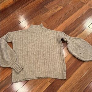 Trendyol Tan Cowl Neck Sweater with Relaxed Fit and Chunky Knit